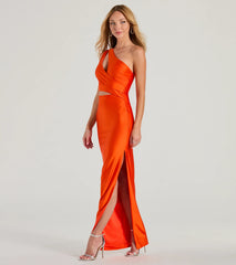 Avery One Shoulder Cutout Slim Formal Dress