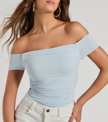 Simply Flawless Off-The-Shoulder Crop Top