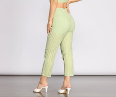 Take A Cue Tapered Eyelet Pants