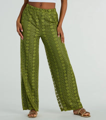 Weekend Breeze High-Rise Crochet Palazzo Pants