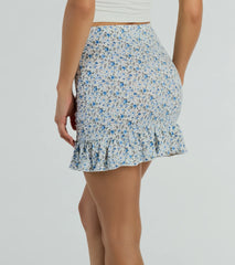 Spring Mentality Ditsy Floral Ruffle Mini Skirt