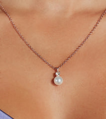 Luxe Glam Rhinestone And Pearl Charm Necklace