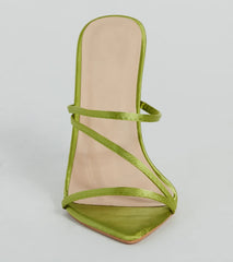 Gossip Mill Strappy Satin Stiletto Heels