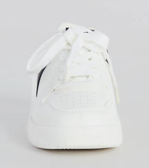 Too Cool Contrast Trim Faux Leather Sneakers