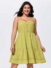 Cotton Sweetheart Neckline Tiered Sleeveless Mini Dress