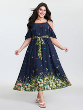 Supersoft Meadow Print Waist-Tie Maxi Dress
