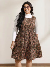 Floral Print Pockets Sleeveless Mini Dress