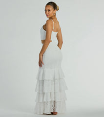 Free Flowing Cutie V-Neck Ruffle Eyelet Maxi Dress