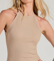 Fall Into Fashion Crew Neck Open Back Maxi Dress
