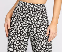 High Waist Ditsy Floral Printed Pants