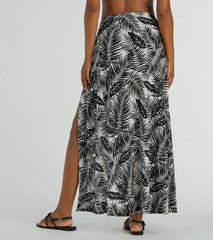 Tropical Vibes High Slit Wrap Maxi Skirt