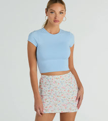 In The Valley High Rise Floral Eyelet Mini Skirt
