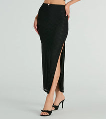 Alluring Dream High-Rise Lace Rosette Maxi Skirt