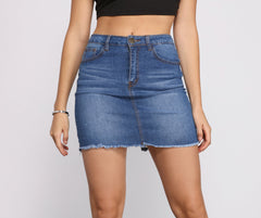 Fab And Frayed Denim Mini Skirt