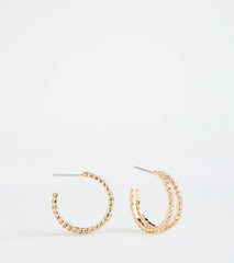 Chic Charisma Rhinestone Hoop Earrings