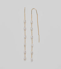 Dainty Chic Pearl Chain Threader Earrings