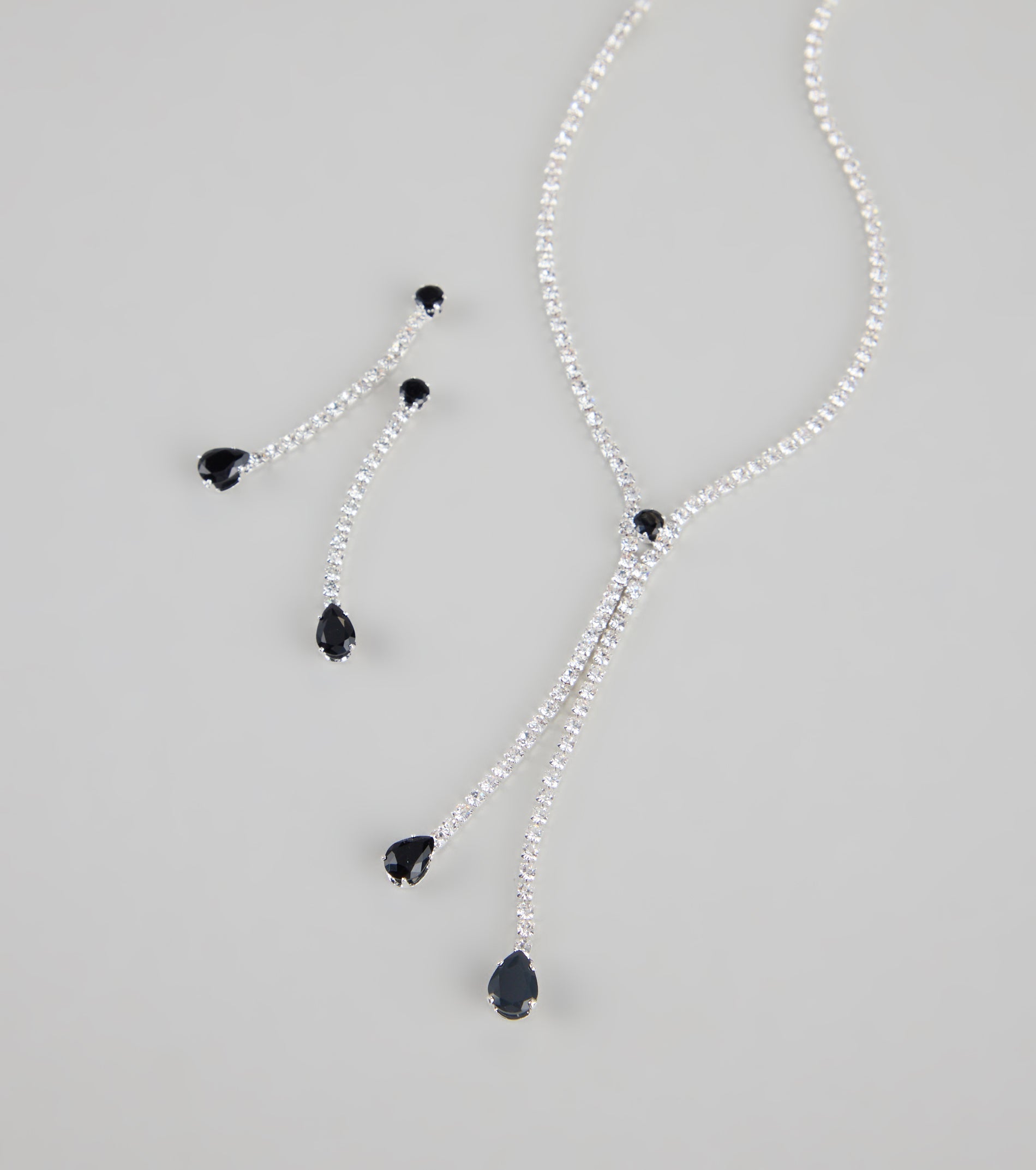 Elegant Glitz Rhinestone Necklace And Earrings Set