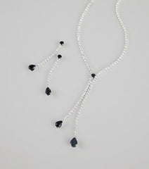 Elegant Glitz Rhinestone Necklace And Earrings Set