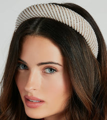 Posh Vibes Rhinestone And Pearl Headband