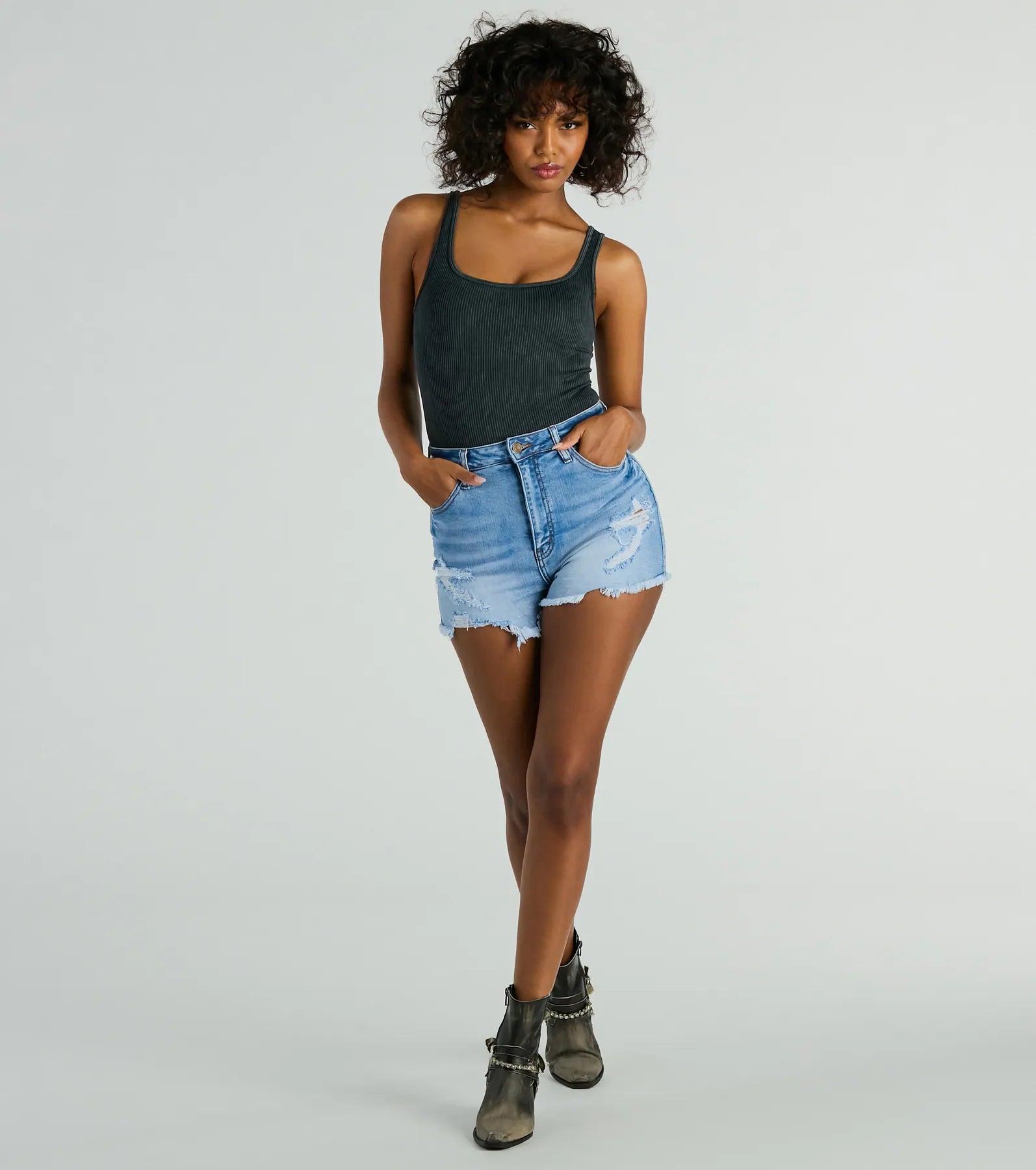 Simply Effortless Square Neck Rib Knit Bodysuit