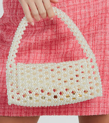So Posh Faux Pearl Beaded Handbag