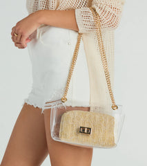 Clear Intentions Crossbody Bag With Straw Pouch