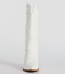What A Beaut Faux Leather Cowboy Boots