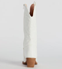 What A Beaut Faux Leather Cowboy Boots