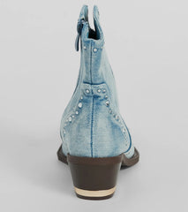 Cowgirl Charm Rhinestone Western Denim Booties