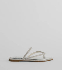 Bling It On Strappy Rhinestone Flat Sandals