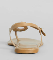 Beachy-Chic Shell Thong Strap Sandals