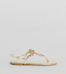 Sea Me Now Rhinestone Starfish Flat Sandals