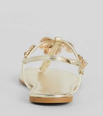 Sea Me Now Rhinestone Starfish Flat Sandals
