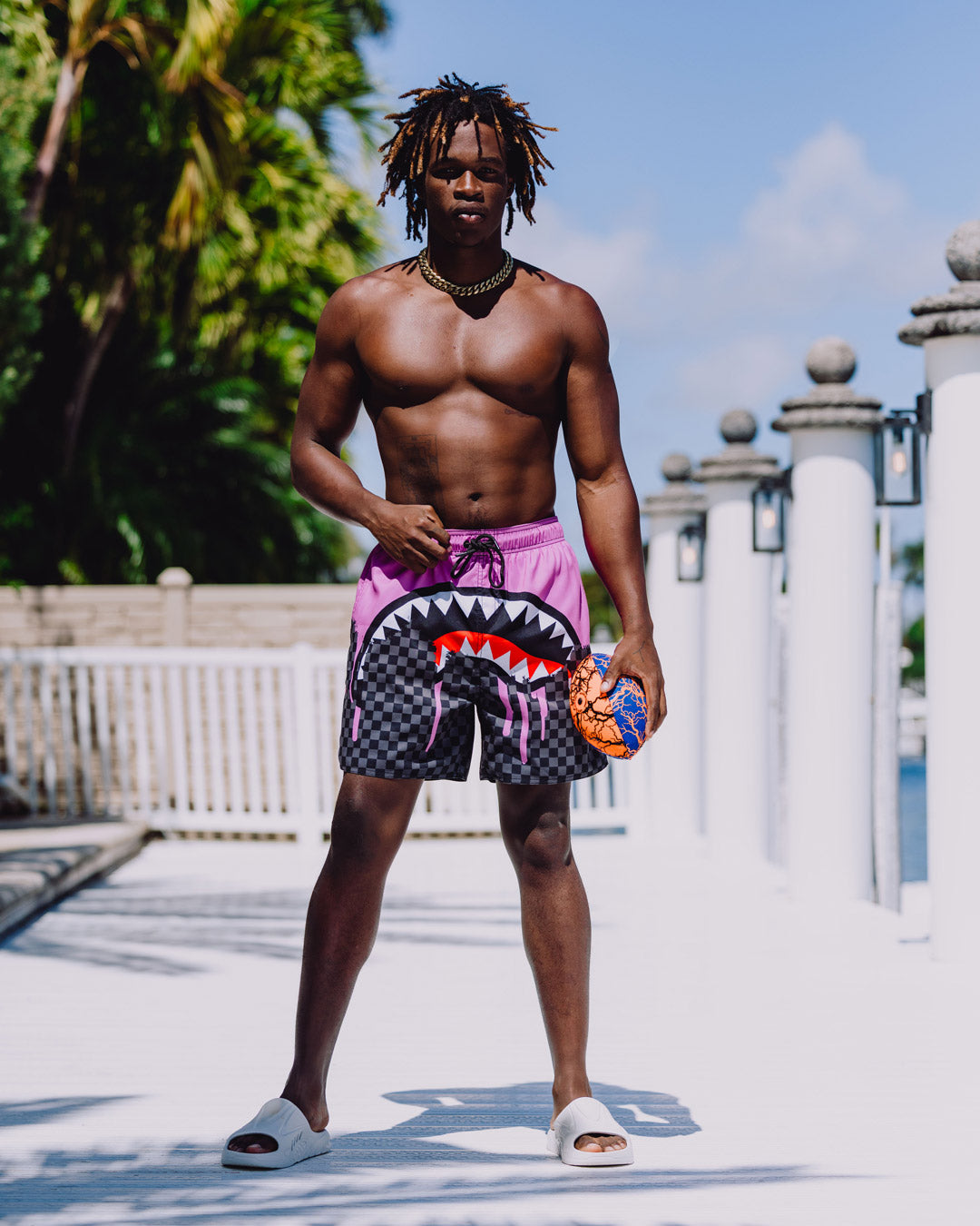 OCEAN DRIP CHECK SWIM SHORT