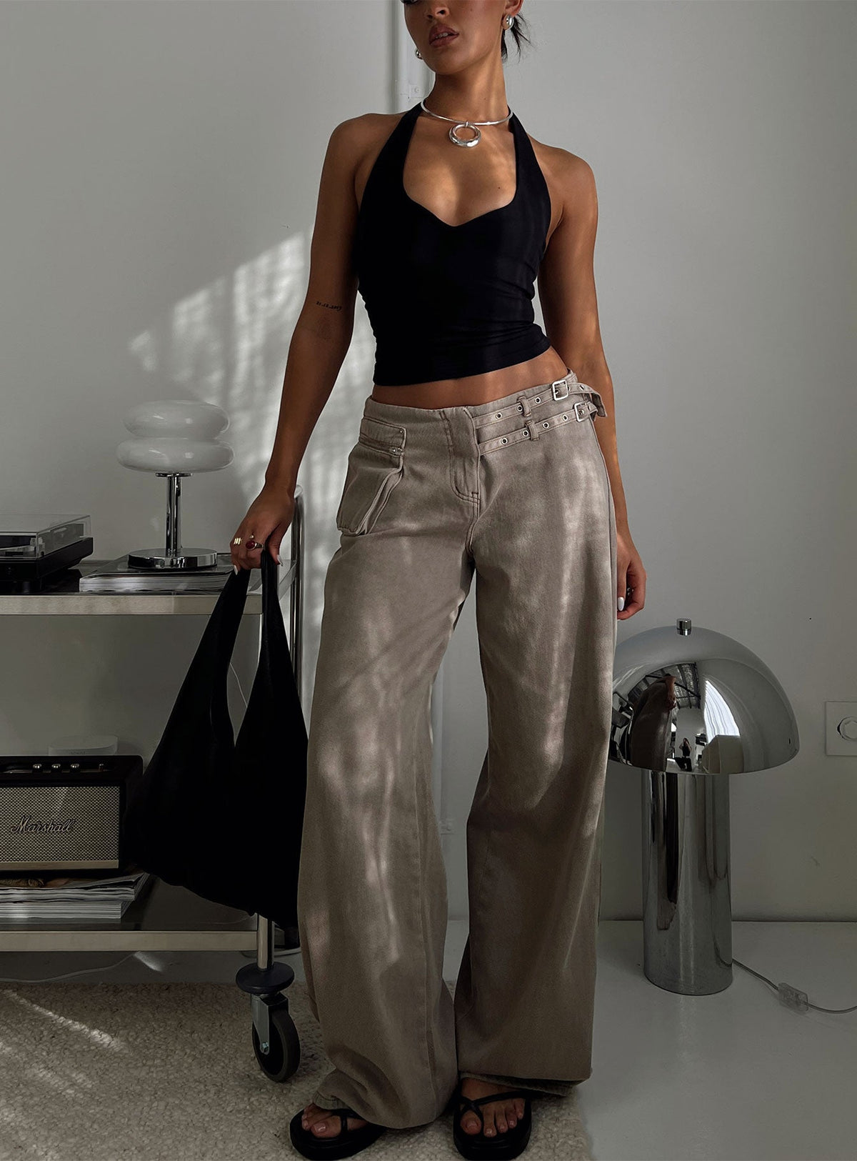 Paltrow Cargo Jeans Washed Brown Petite