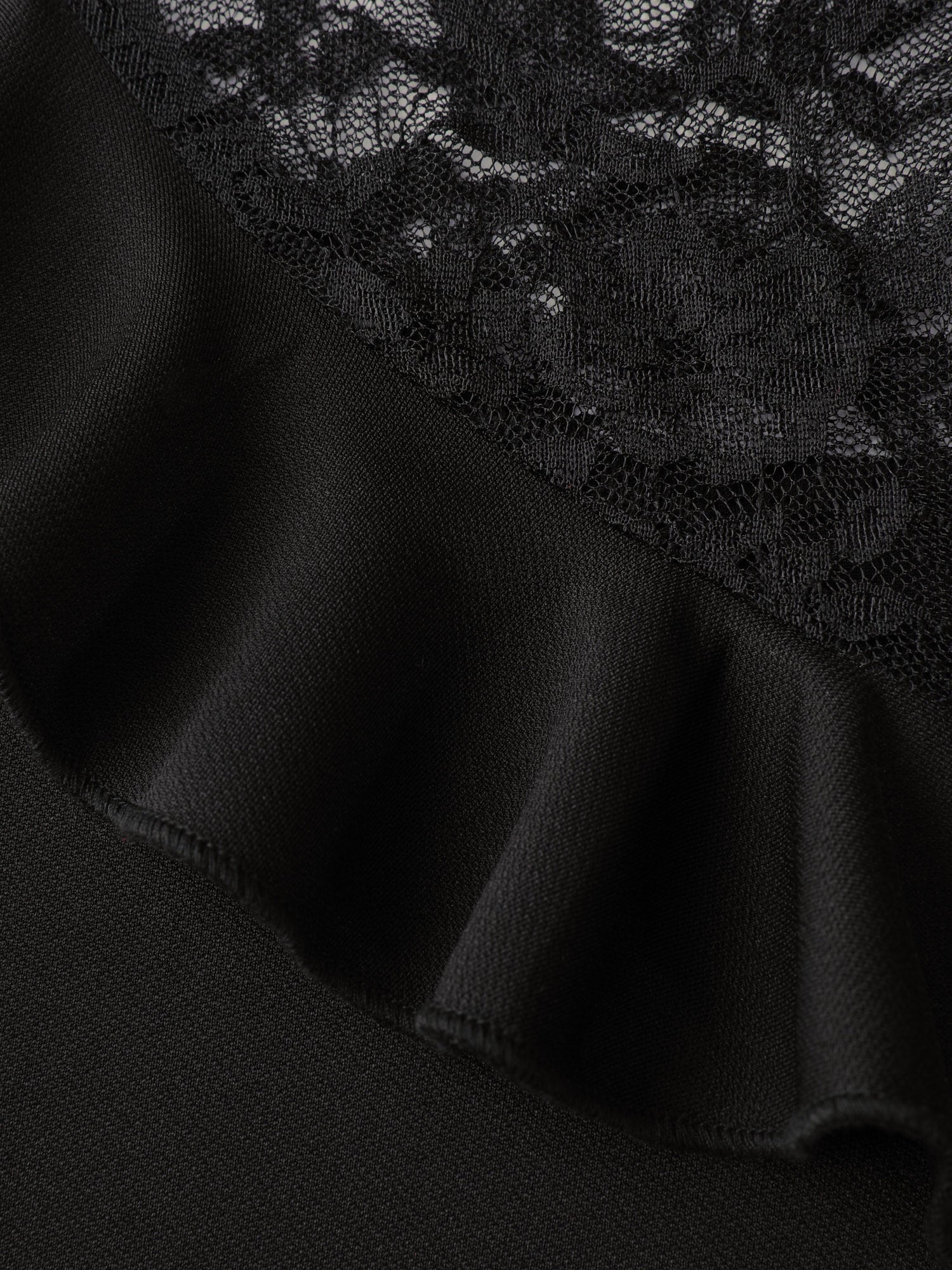 Lace Trim Ruffled Sheer Stretchy Party Dress