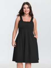 Supersoft Wide Straps Plain Mini Dress