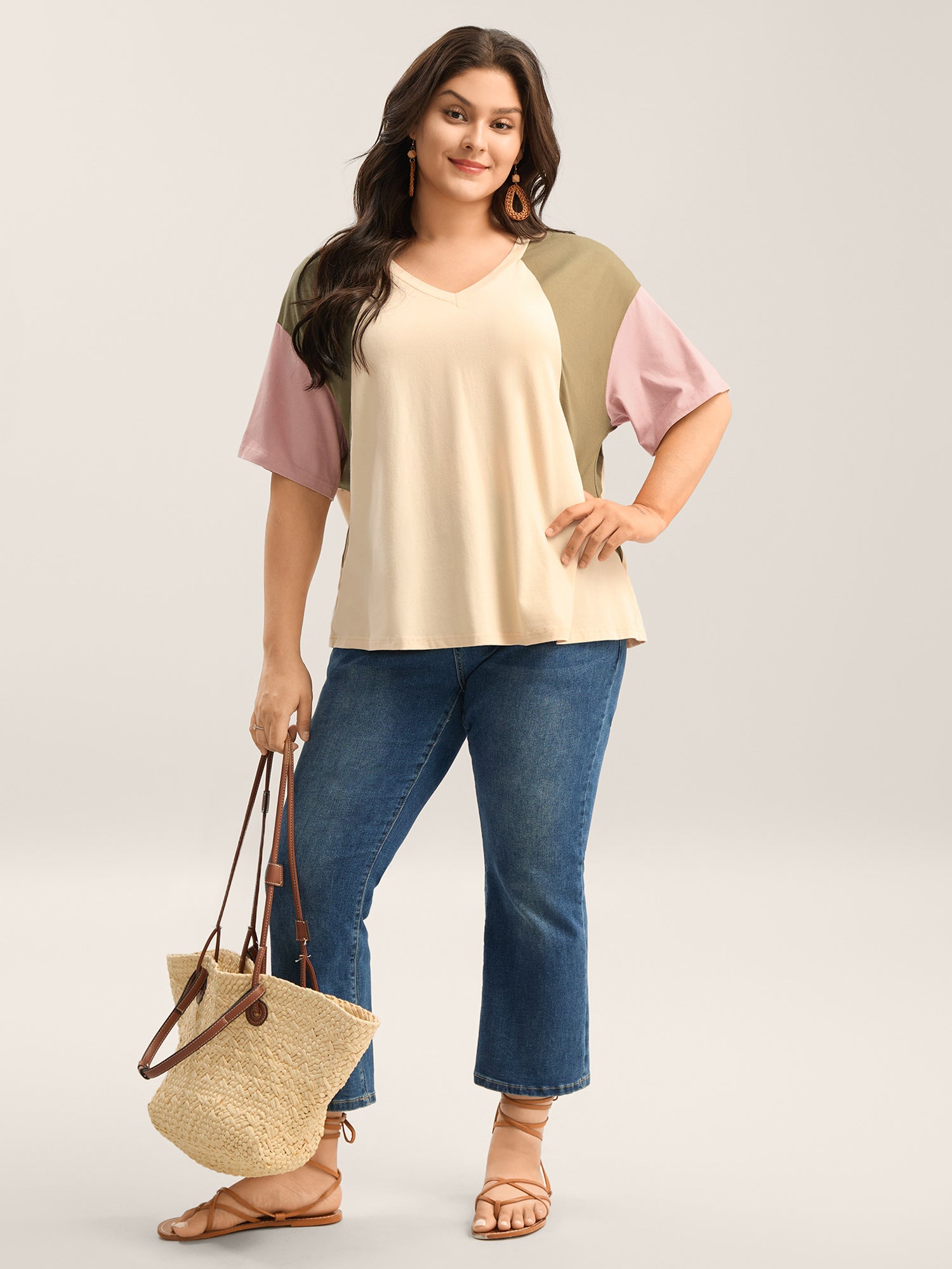 Pure Cotton Color Contrast T-Shirt