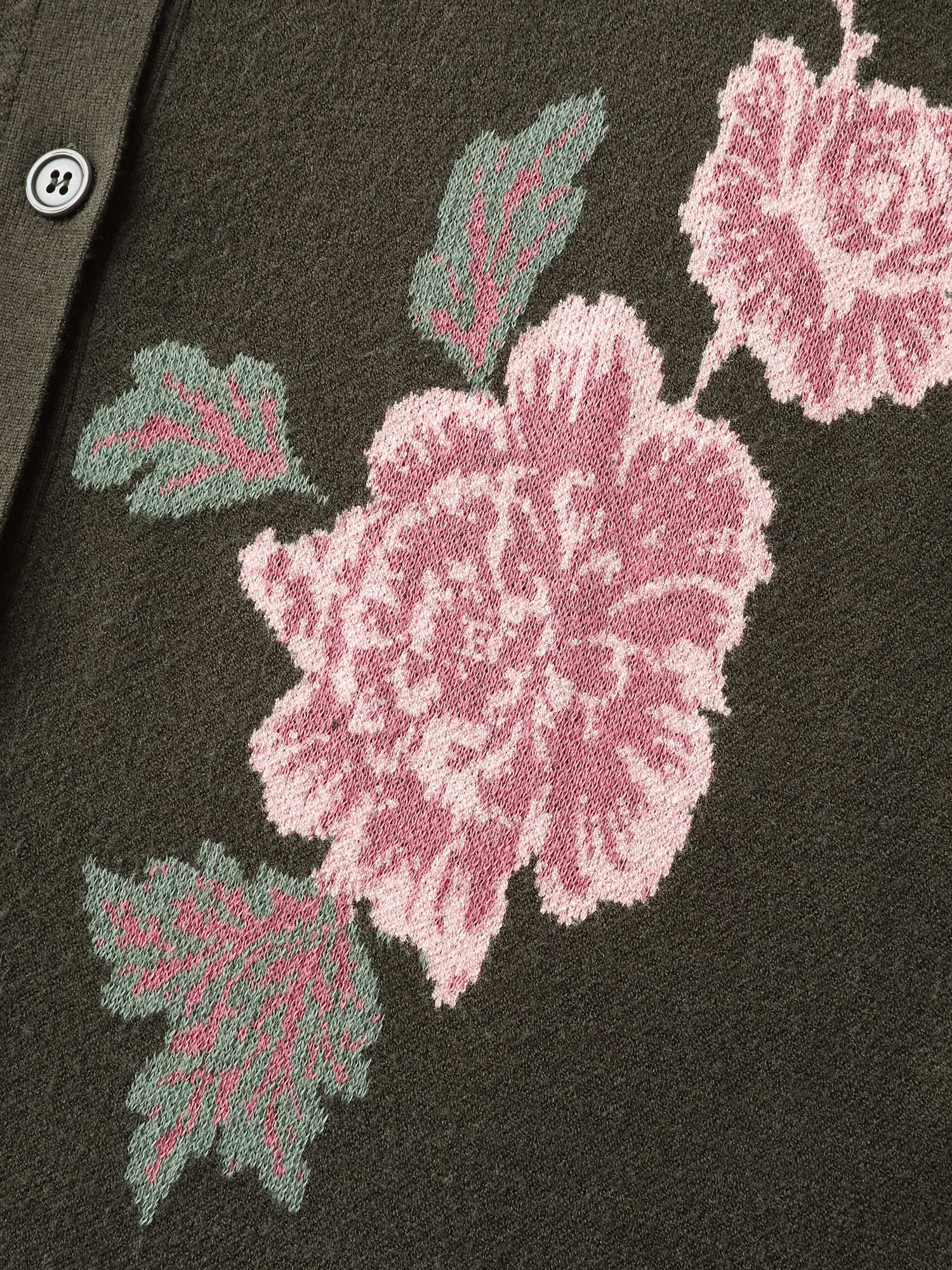 Supersoft Floral Print Button-Down Knit Cardigan