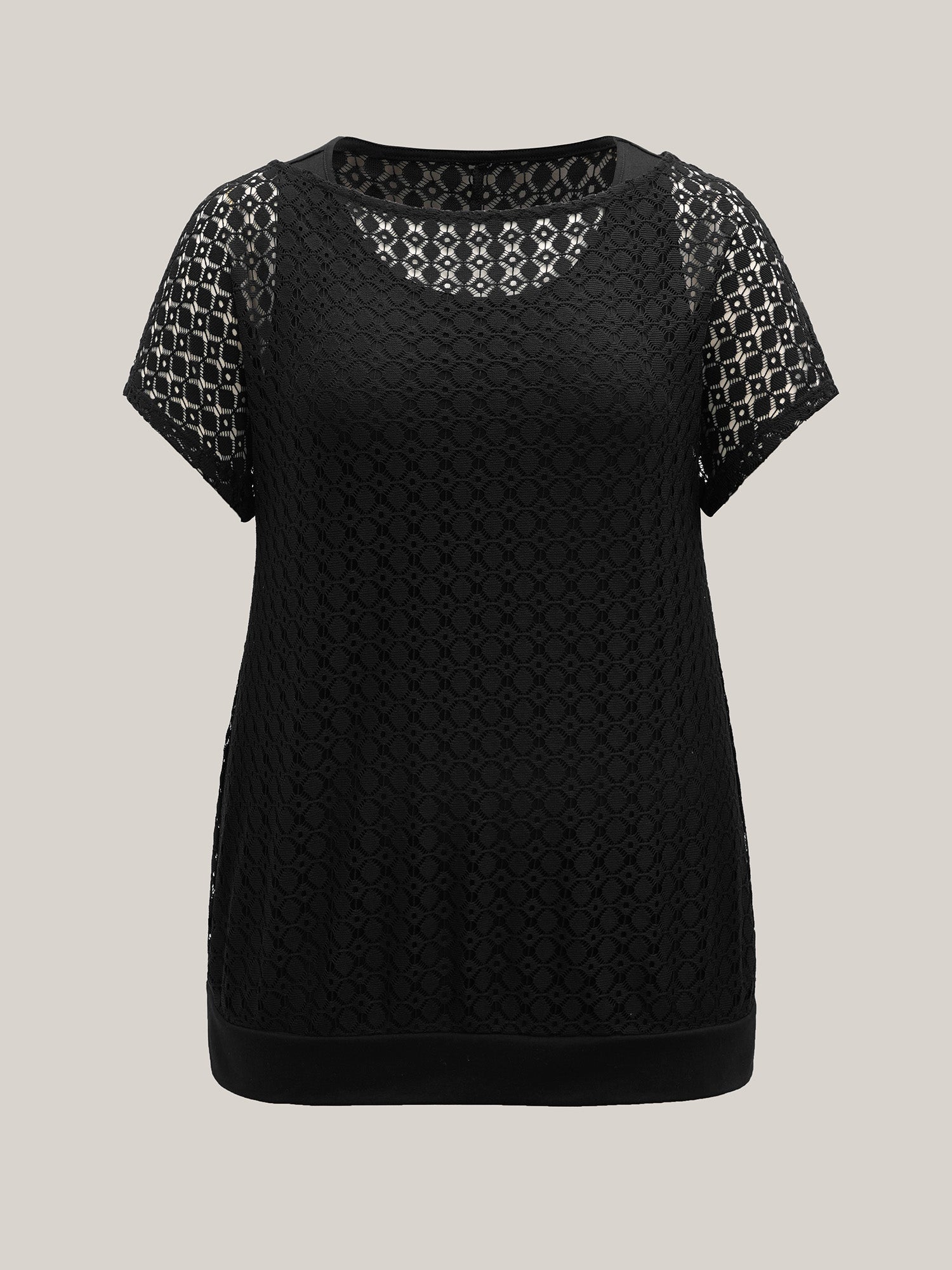 2-in-1 Cut-Out Plain Knit Top