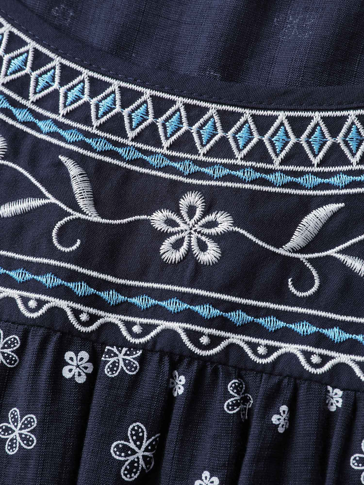 Supersoft Embroidered Ruffled Hem Blouse