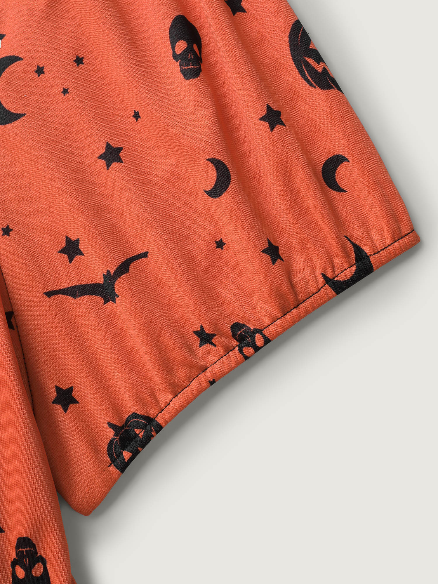 Scary Halloween Print Colorblock Midi Dress